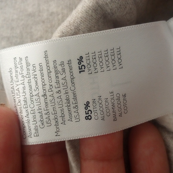 MOTHER Don't Sweat It- TheTie Up Easy Crop Lace Up Sweatshirt-Biege - Picture 9 of 10